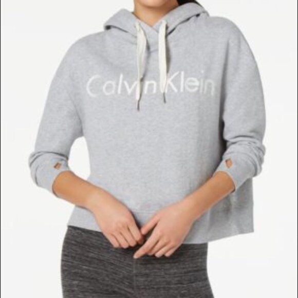Calvin Klein Performance light gray hoodie thumb holes size extra large xl - Picture 1 of 5